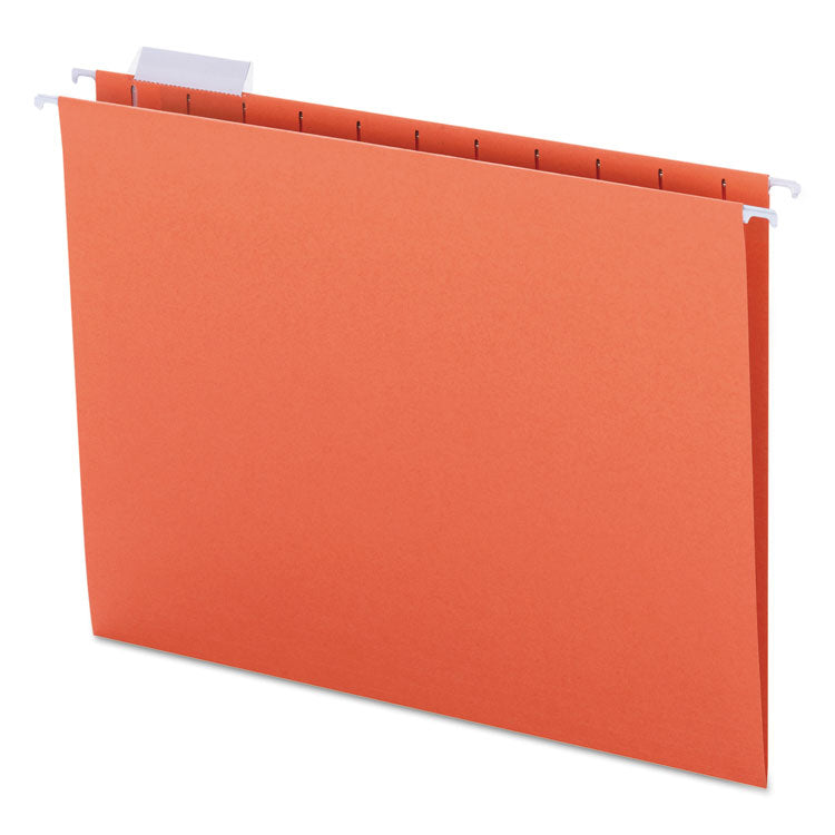 Smead - Colored Hanging File Folders with 1/5 Cut Tabs, Letter Size, 1/5-Cut Tabs, Orange, 25/Box