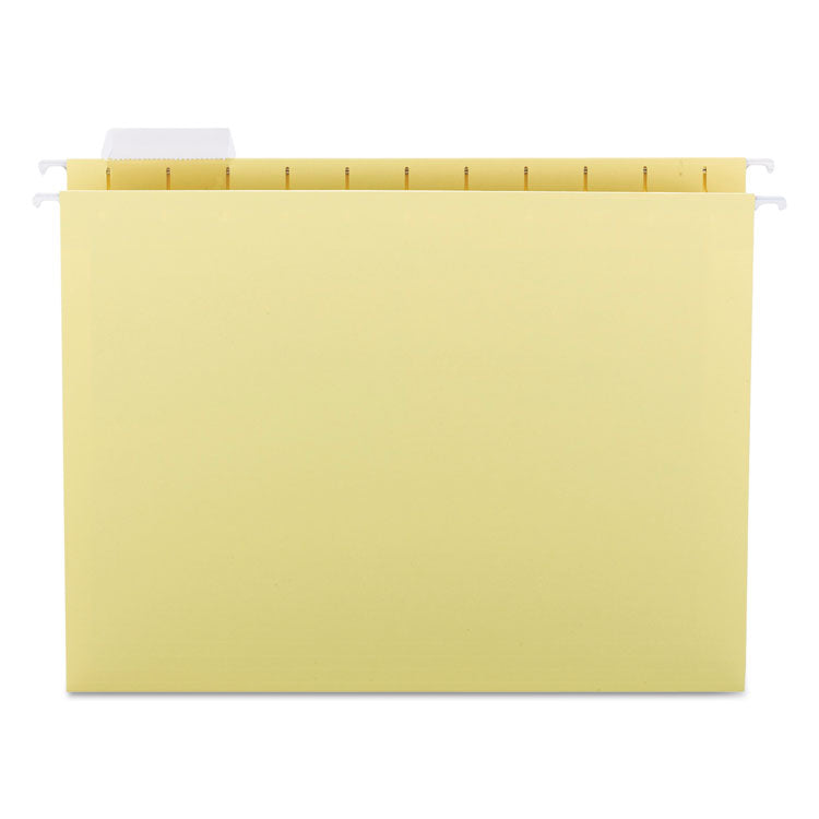 Smead - Colored Hanging File Folders with 1/5 Cut Tabs, Letter Size, 1/5-Cut Tabs, Yellow, 25/Box