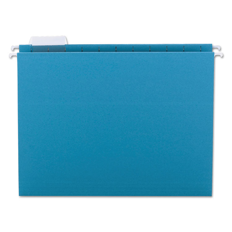 Smead - Colored Hanging File Folders with 1/5 Cut Tabs, Letter Size, 1/5-Cut Tabs, Teal, 25/Box