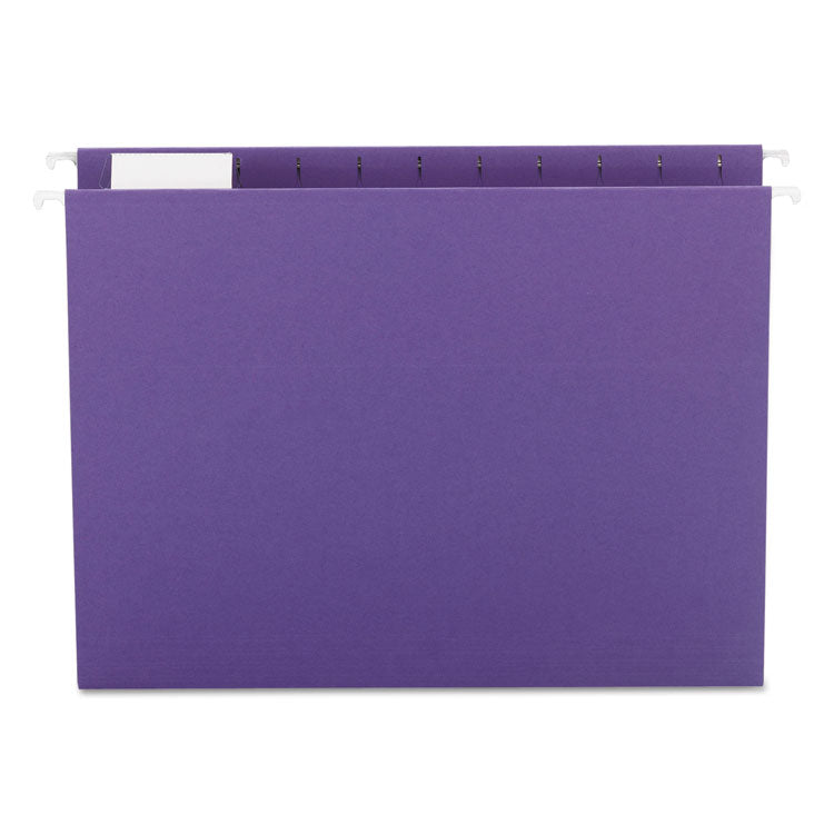 Smead - Colored Hanging File Folders with 1/5 Cut Tabs, Letter Size, 1/5-Cut Tabs, Purple, 25/Box