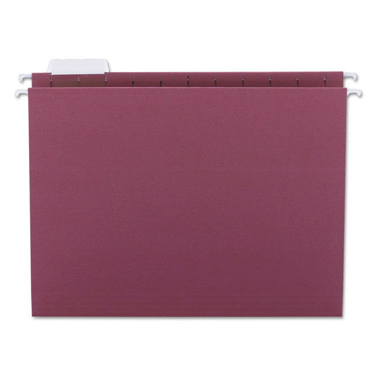 Smead - Colored Hanging File Folders with 1/5 Cut Tabs, Letter Size, 1/5-Cut Tabs, Maroon, 25/Box