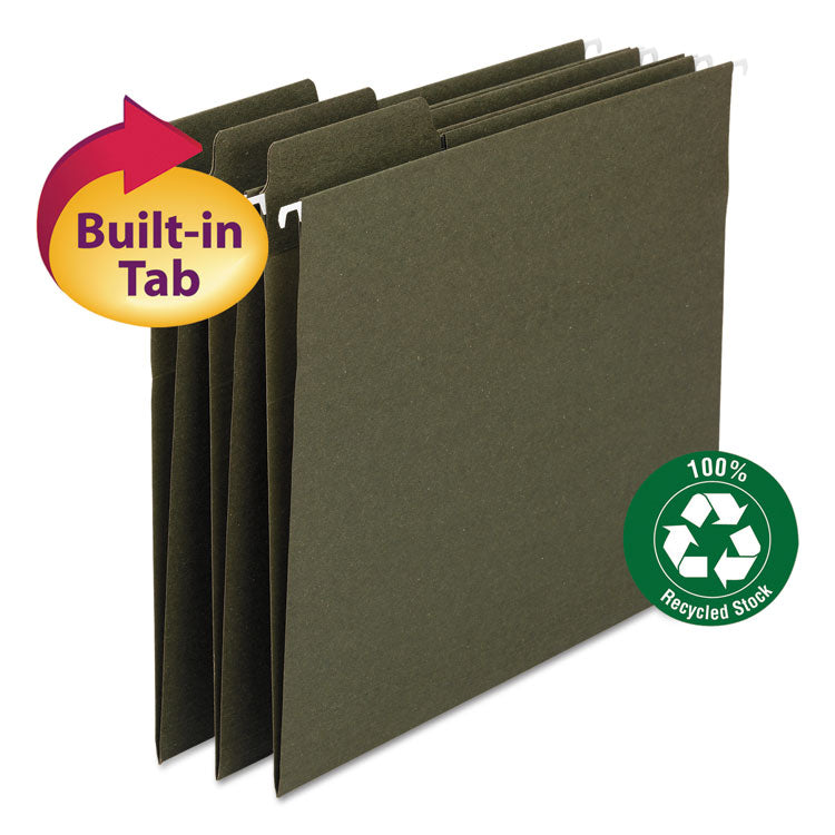 Smead - FasTab Hanging Folders, Legal Size, 1/3-Cut Tabs, Standard Green, 20/Box