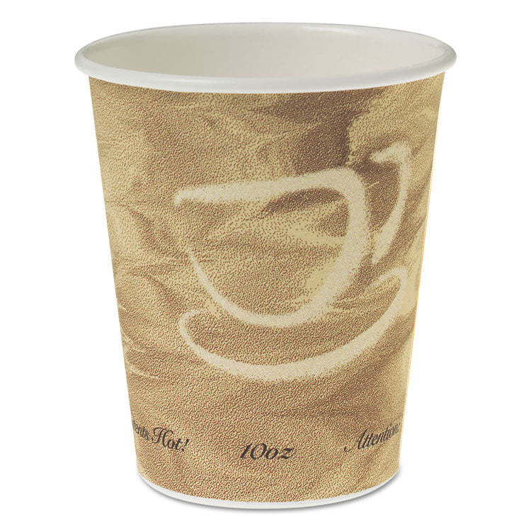 Dart - Single Sided Poly Paper Hot Cups, 10 oz, Mistique Design, 50/Bag, 20 Bags/Carton