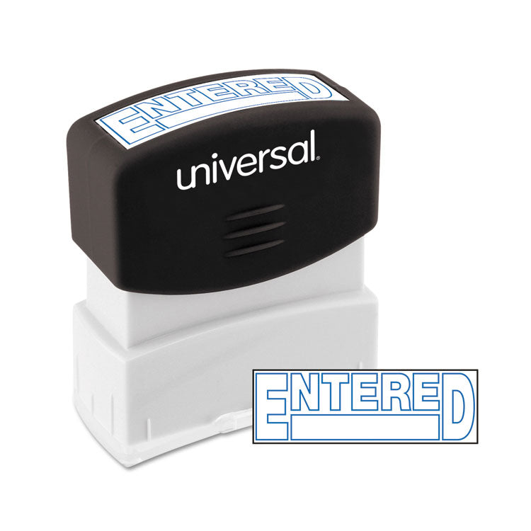 Universal - Message Stamp, ENTERED, Pre-Inked One-Color, Blue