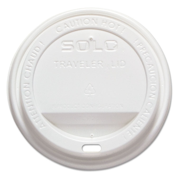 Dart - Traveler Cappuccino Style Dome Lid, Polystyrene, Fits 10 oz to 24 oz Hot Cups, White, 100/Pack, 10 Packs/Carton