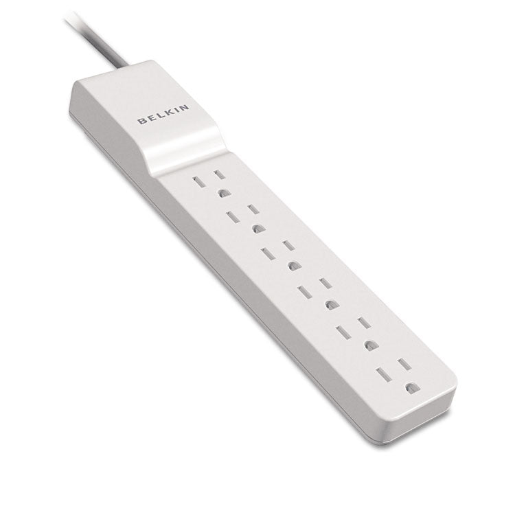 Belkin - Home/Office Surge Protector, 6 AC Outlets, 4 ft Cord, 720 J, White