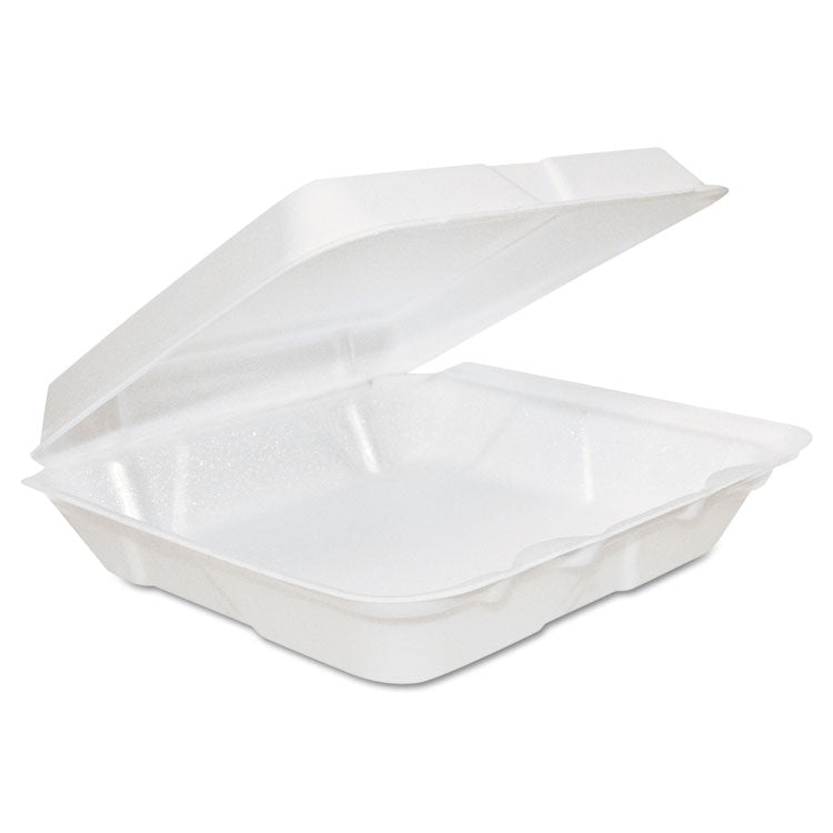 Dart - Foam Hinged Lid Containers, 8 x 8 x 2.25, White, 200/Carton