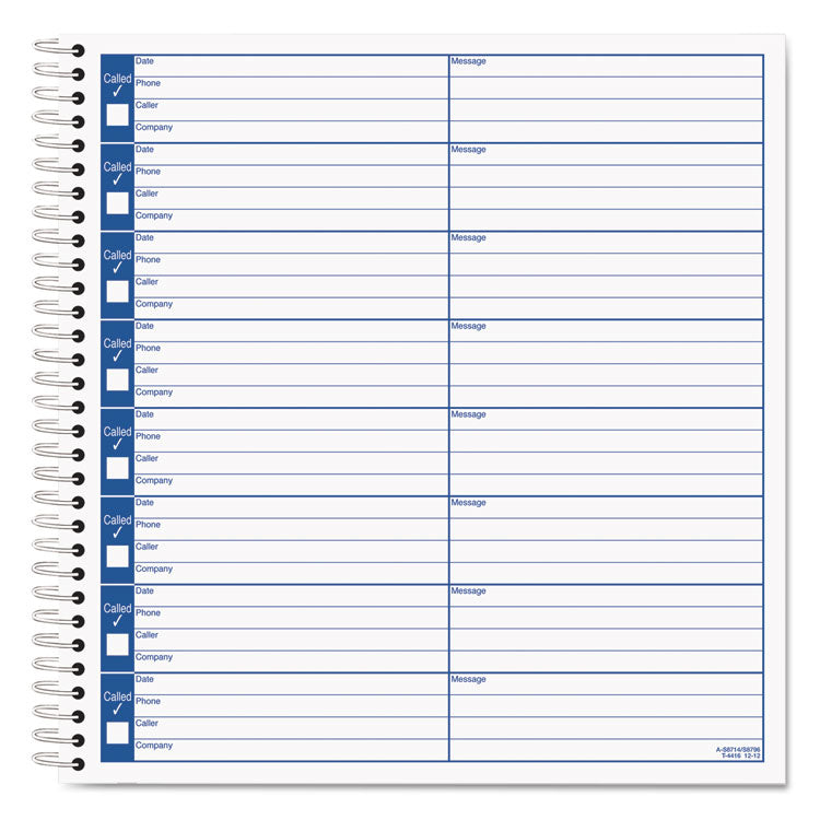 TOPS - Voice Message Log Books, One-Part (No Copies), 8 x 1, 8 Forms/Sheet, 800 Forms Total