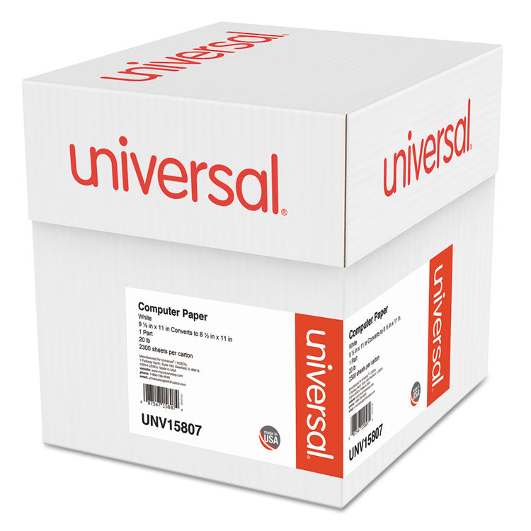 Universal - Printout Paper, 1-Part, 20 lb Bond Weight, 9.5 x 11, White, 2,300/Carton