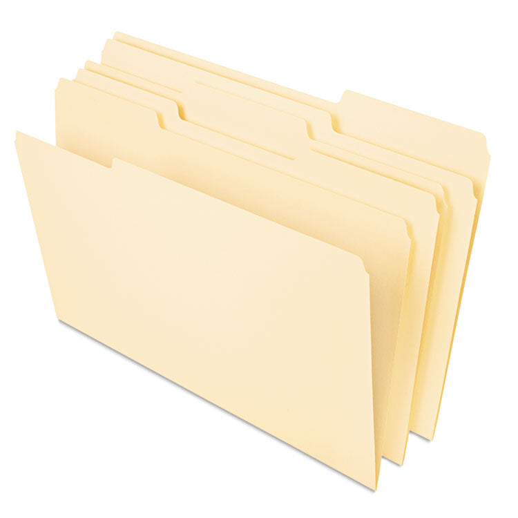 Universal - Deluxe Heavyweight File Folders, 1/3-Cut Tabs: Assorted, Letter Size, 0.75" Expansion, Manila, 50/Pack