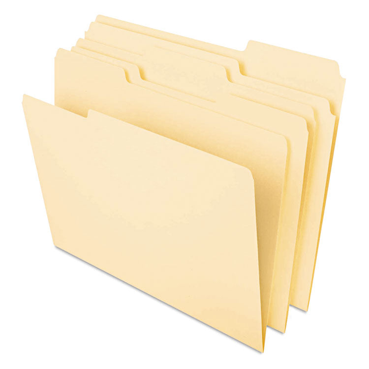 Universal - Deluxe Heavyweight File Folders, 1/3-Cut Tabs: Assorted, Legal Size, 0.75" Expansion, Manila, 50/Pack