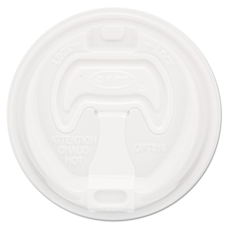 Dart - Optima Reclosable Lid, Fits 12 oz to 24 oz Foam Cups, White, 100/Pack