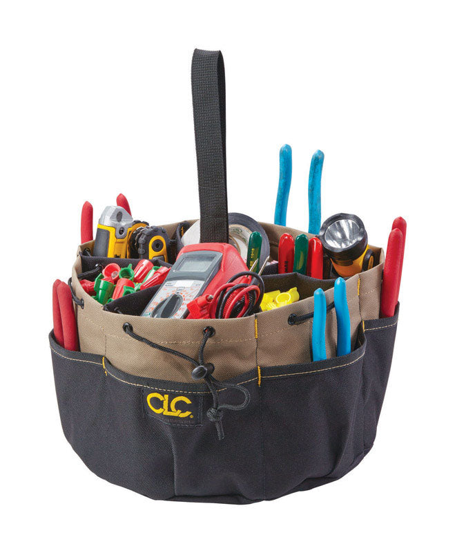 CLC - CLC 7 in. H Polyester Bucket Organizer 18 pocket Black/Tan 1 pc