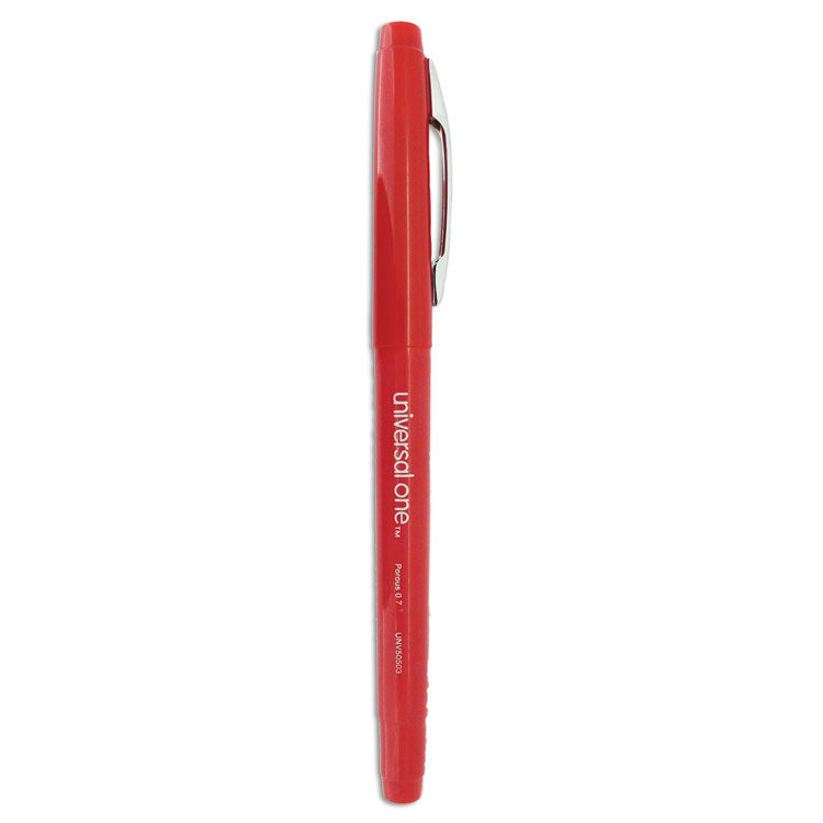 Universal - Porous Point Pen, Stick, Medium 0.7 mm, Red Ink, Red Barrel, Dozen