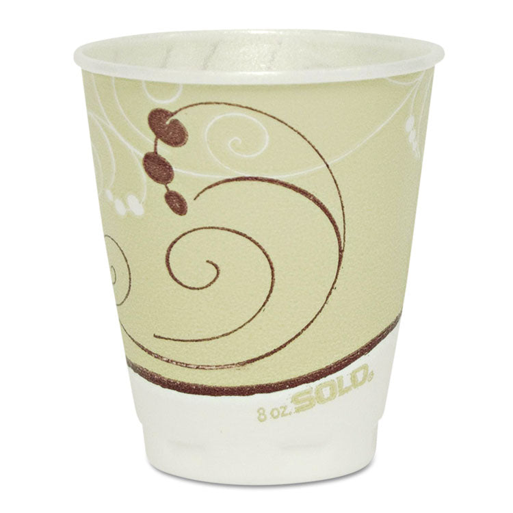 Dart - Trophy Plus Dual Temperature Insulated Cups in Symphony Design, 8 oz, Beige, 1,000/Carton