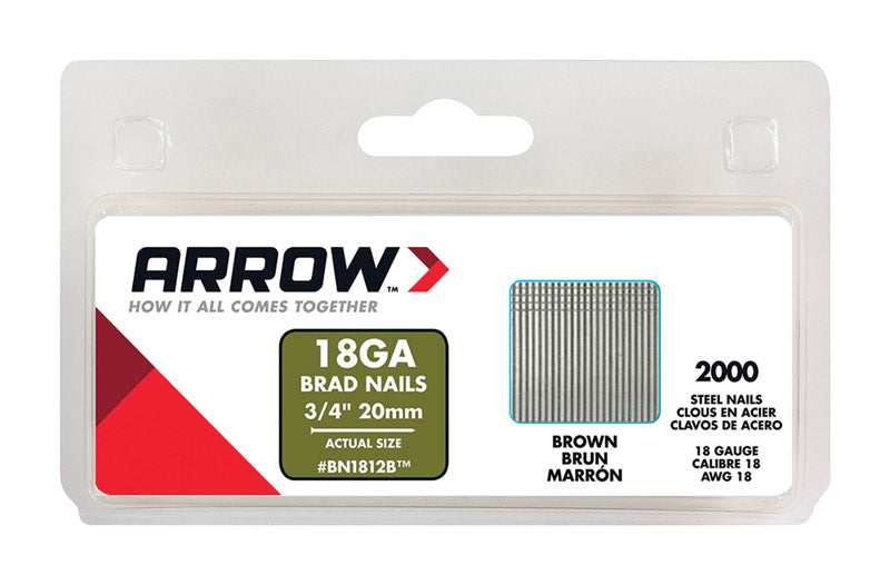 ARROW - Arrow BN18 18 Ga. X 3/4 in. L Galvanized Steel Brad Nails 2000 pk 0.8 lb