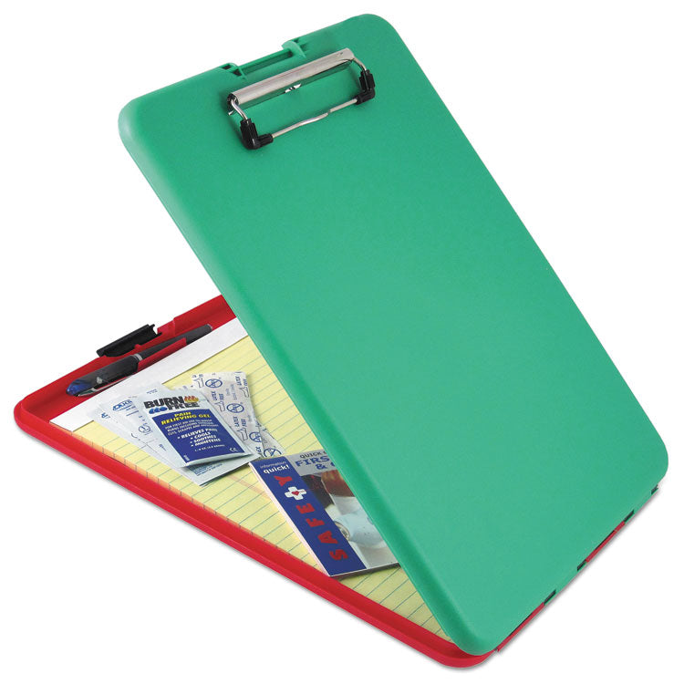 Saunders - SlimMate Show2Know Safety Organizer, 0.5" Clip Capacity, Holds 8.5 x 11 Sheets, Red/Green
