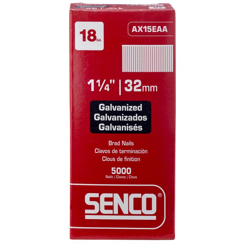 SENCO - Senco 1-1/4 in. 18 Ga. Straight Strip Galvanized Brad Nails 5000 pk