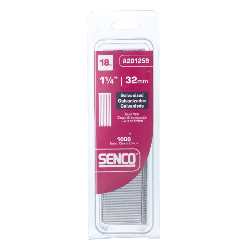 SENCO - Senco 1-1/4 in. 18 Ga. Straight Strip Galvanized Brad Nails 1,000 pk