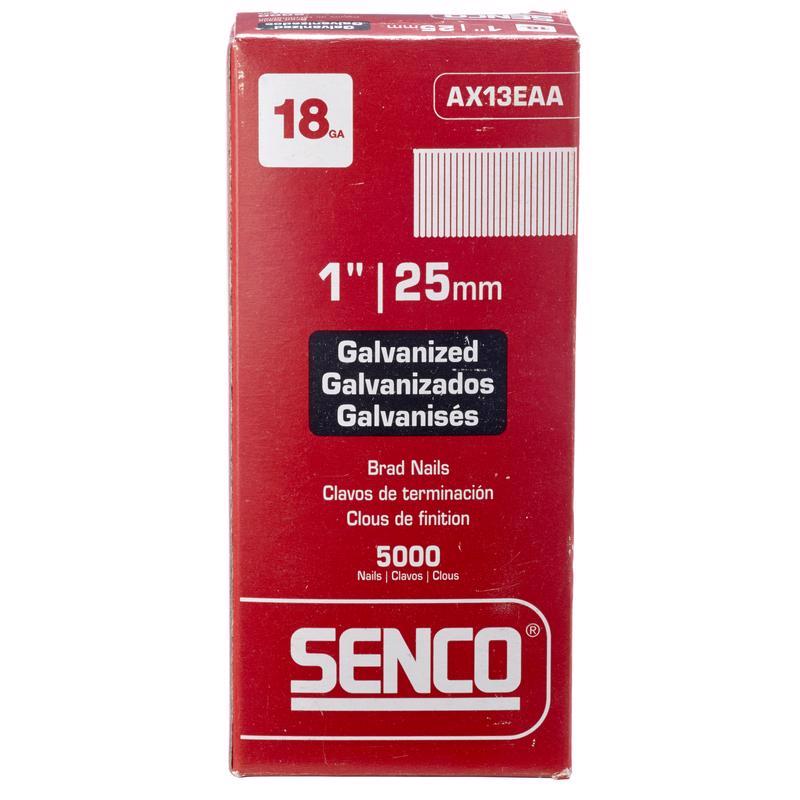 SENCO - Senco 1 in. 18 Ga. Straight Strip Galvanized Brad Nails 5000 pk [AX13EAA]