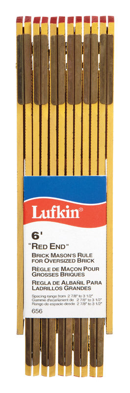LUFKIN - Lufkin 72 in. L X 5/8 in. W Wood Brick Mason Folding Rule SAE