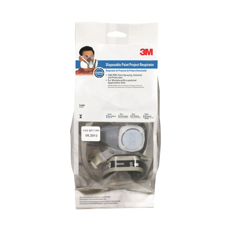 3M - 3M P95 Paint Spray and Pesticide Cup Disposable Respirator Gray L 1 pc