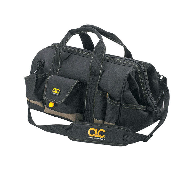 CLC - CLC 11 in. W X 12 in. H Polyester Tool Bag 25 pocket Black/Tan 1 pc