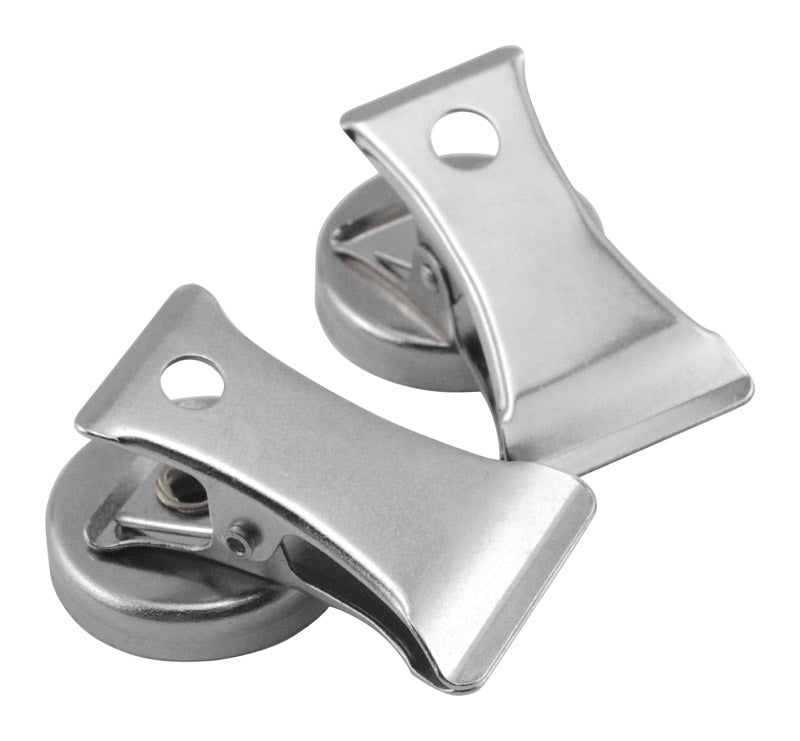 MAGNET SOURCE - Magnet Source 1.8 in. L X 1 in. W Silver Clip Magnetic Clips 3 lb. pull 2 pc