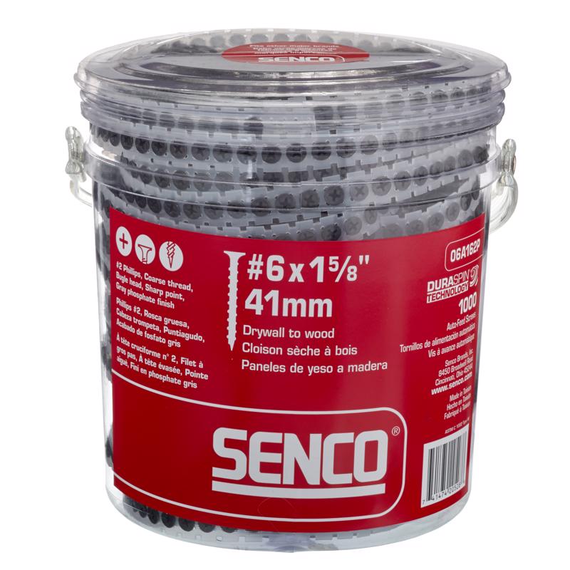 SENCO - Senco DuraSpin No. 6 Sizes X 1-5/8 in. L Phillips Collated Drywall Screws 1000 pk