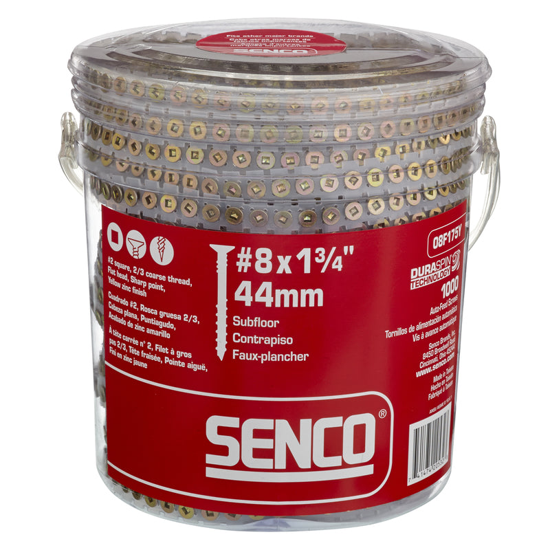 SENCO - Senco DuraSpin No. 8 X 1-3/4 in. L Square Yellow Zinc Collated Wood Screws 1000 pk