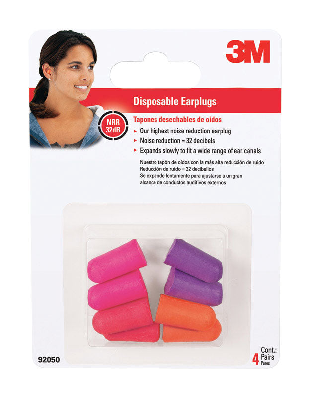 TEKK - 3M 32 dB Soft Foam Earplugs Assorted 4 pair