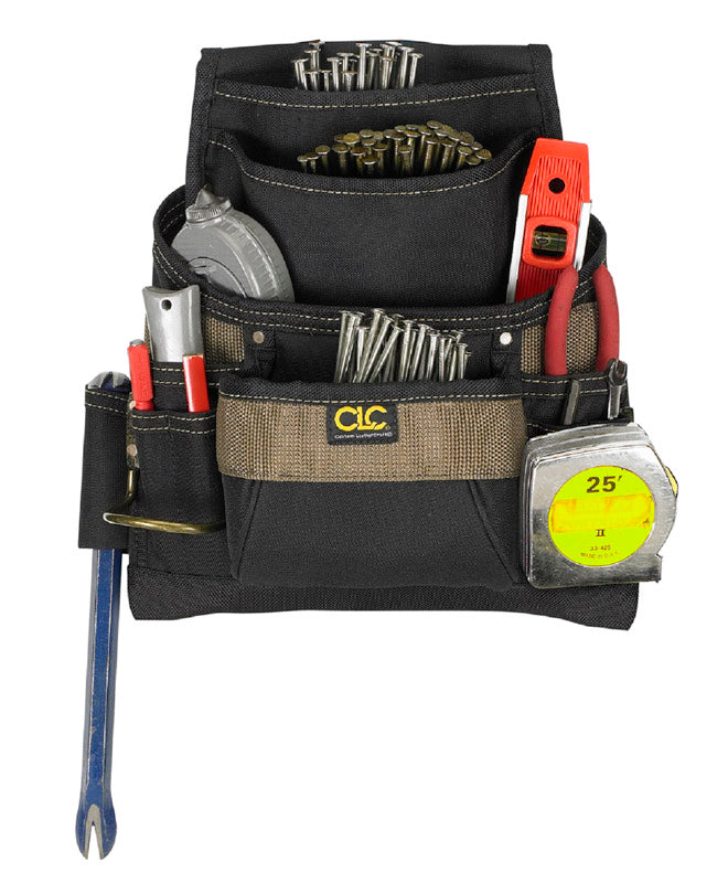 CLC - CLC 3.75 in. W X 14.25 in. H Polyester Tool Bag 11 pocket Black/Tan 1 pc