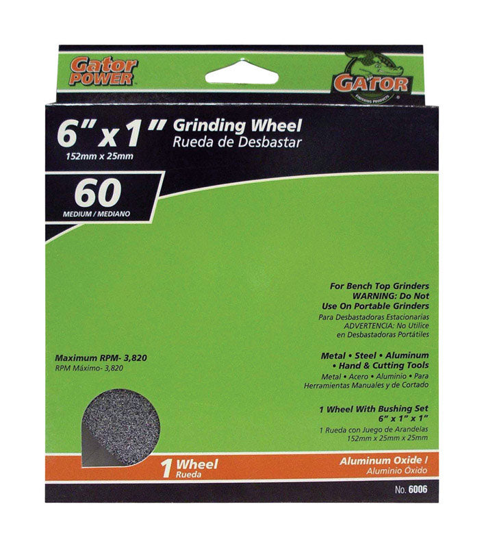 GATOR - Gator 6 in. D X 1 in. in. Grinding Wheel [6006GA]