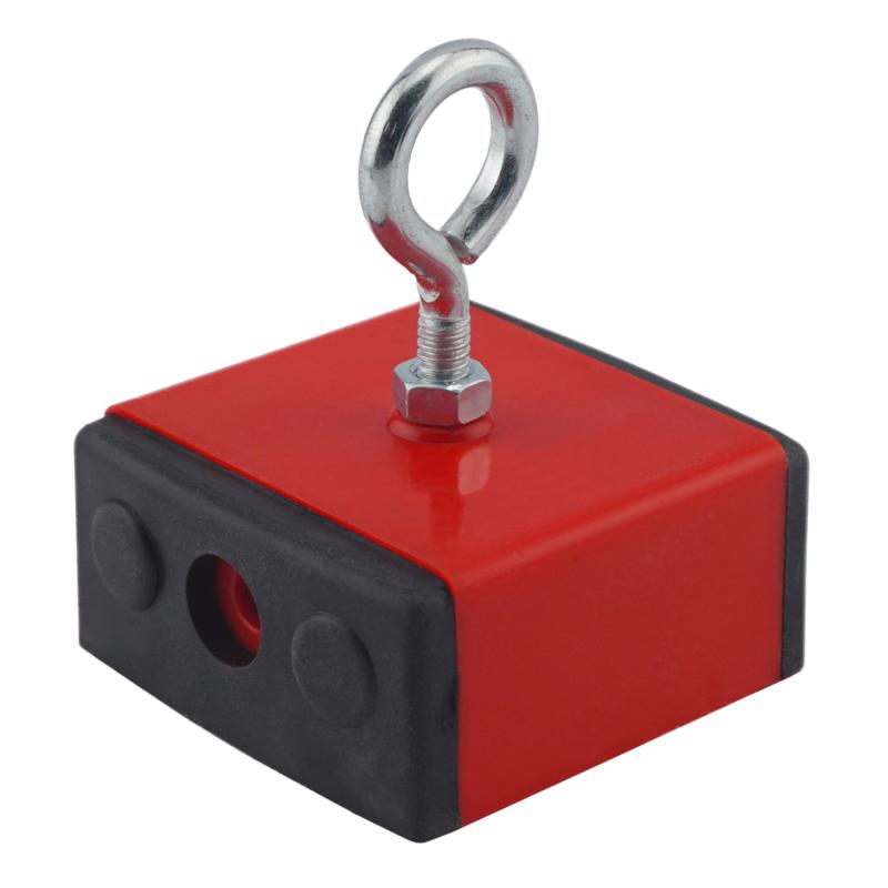 MAGNET SOURCE - Magnet Source 2.375 in. L X 2.375 in. W Red Retrieving Magnet 100 lb. pull 1 pc