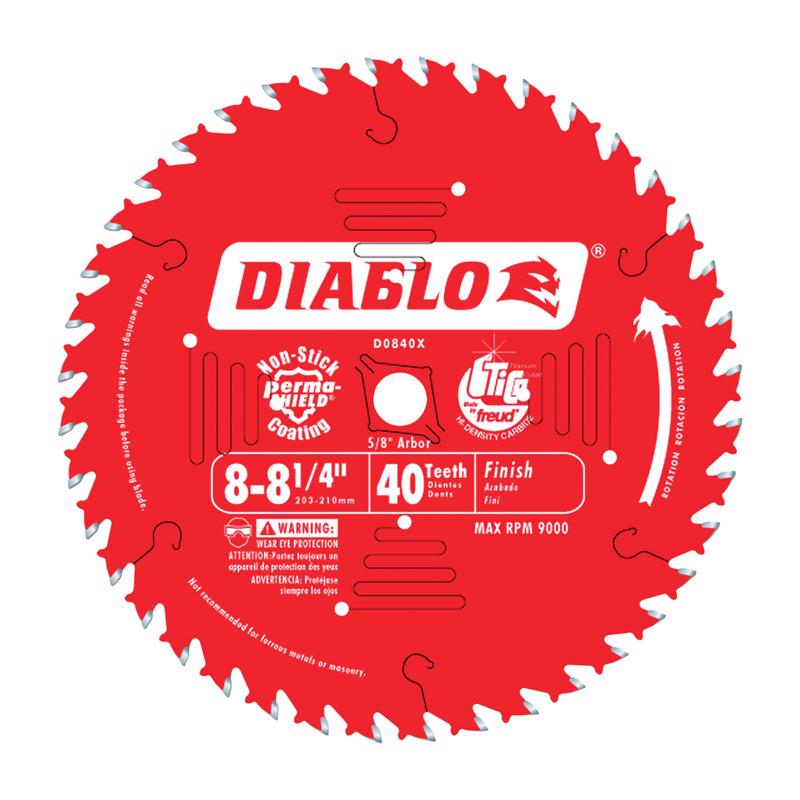 FREUD - Diablo 8-1/4 in. D X 5/8 in. TiCo Hi-Density Carbide Finishing Saw Blade 40 teeth 1 pk