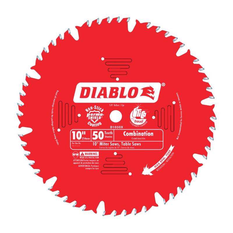 FREUD - Diablo 10 in. D X 5/8 in. TiCo Hi-Density Carbide Combination Saw Blade 50 teeth 1 pk