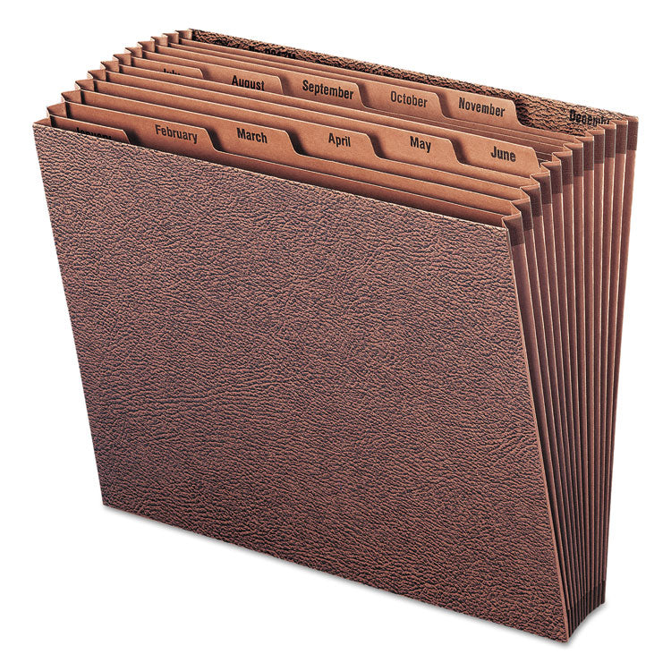 Smead - TUFF Expanding Open-Top Stadium File, 12 Sections, 1/12-Cut Tabs, Letter Size, Redrope