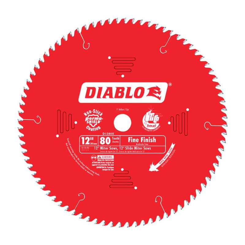 FREUD - Diablo 12 in. D X 1 in. TiCo Hi-Density Carbide Finishing Saw Blade 80 teeth 1 pk