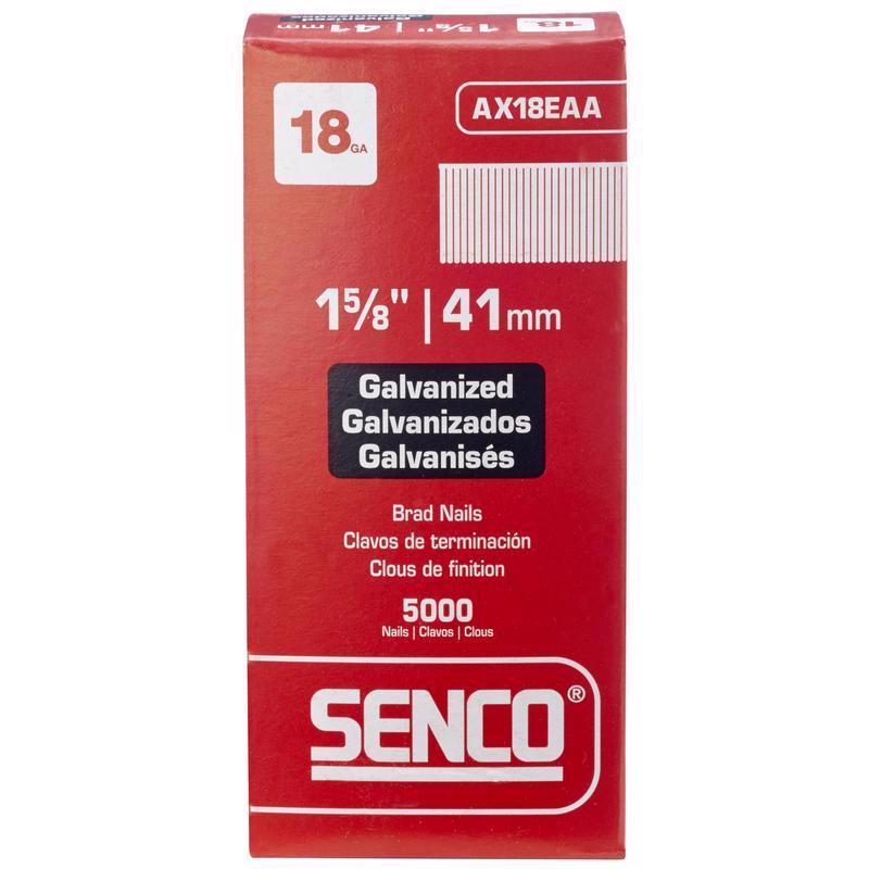 SENCO - Senco 1-5/8 in. 18 Ga. Straight Strip Galvanized Brad Nails 5000 pk