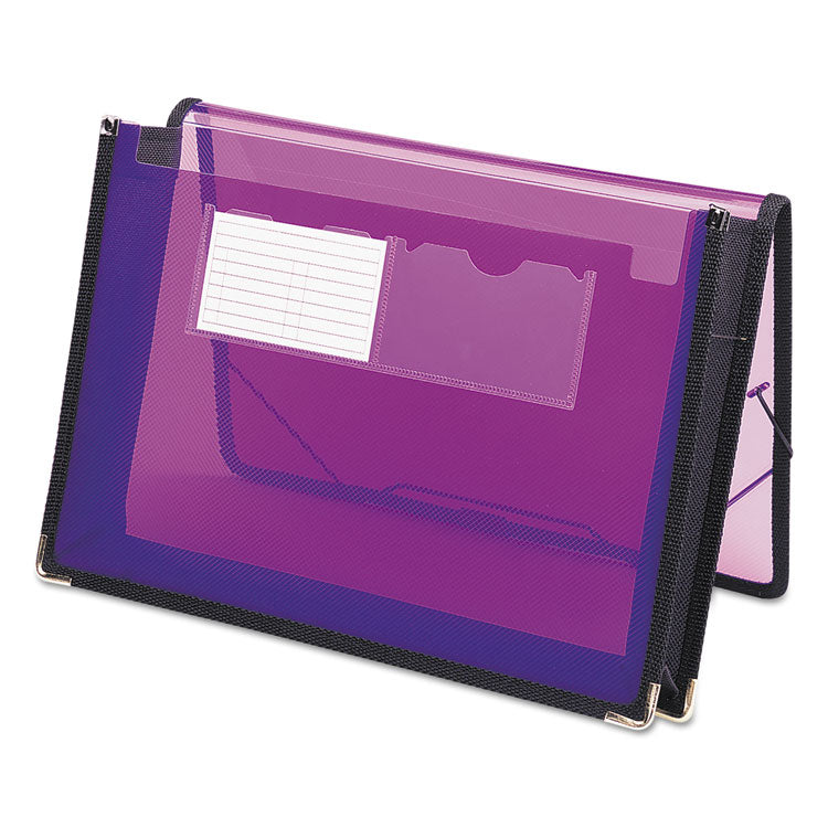 Smead - Poly Wallets, 2.25" Expansion, 1 Section, Elastic Cord Closure, Letter Size, Translucent Purple