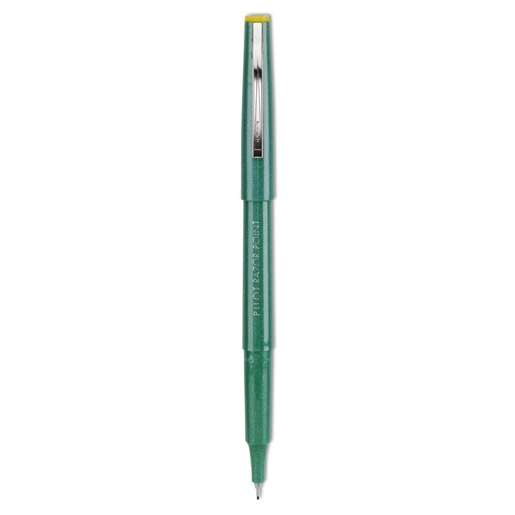 Pilot - Razor Point Fine Line Porous Point Pen, Stick, Extra-Fine 0.3 mm, Green Ink, Green Barrel, Dozen