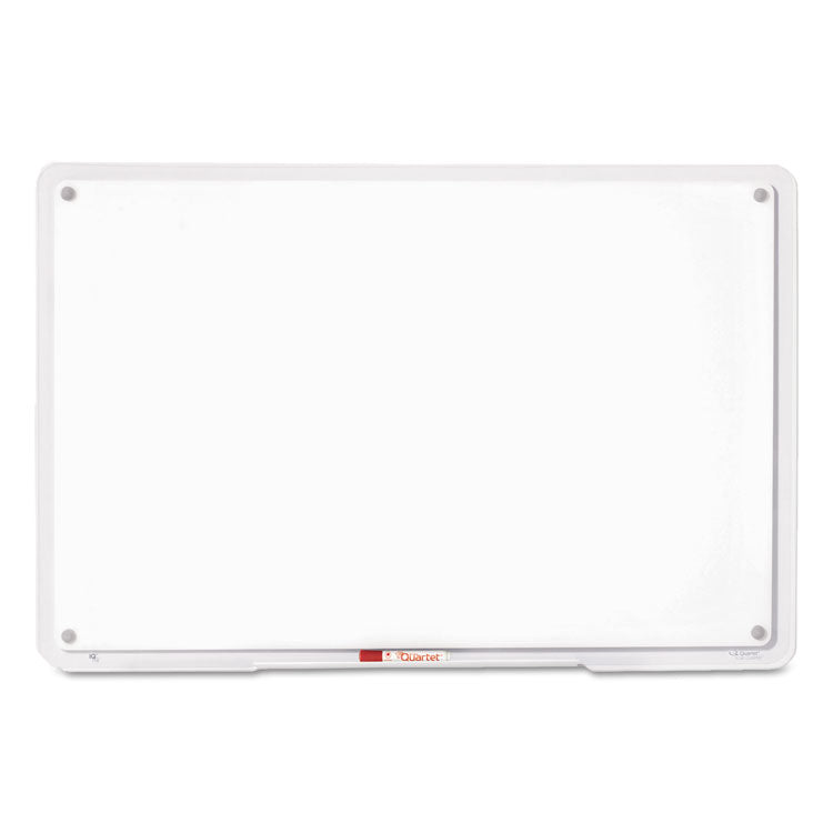 Quartet - iQ Total Erase Translucent-Edge Board, 11 x 7, White Surface, Clear Plastic Frame