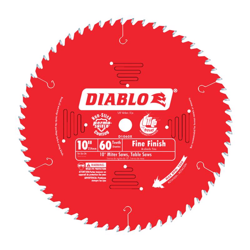 FREUD - Diablo 10 in. D X 5/8 in. TiCo Hi-Density Carbide Circular Saw Blade 60 teeth 1 pk [D1060X]