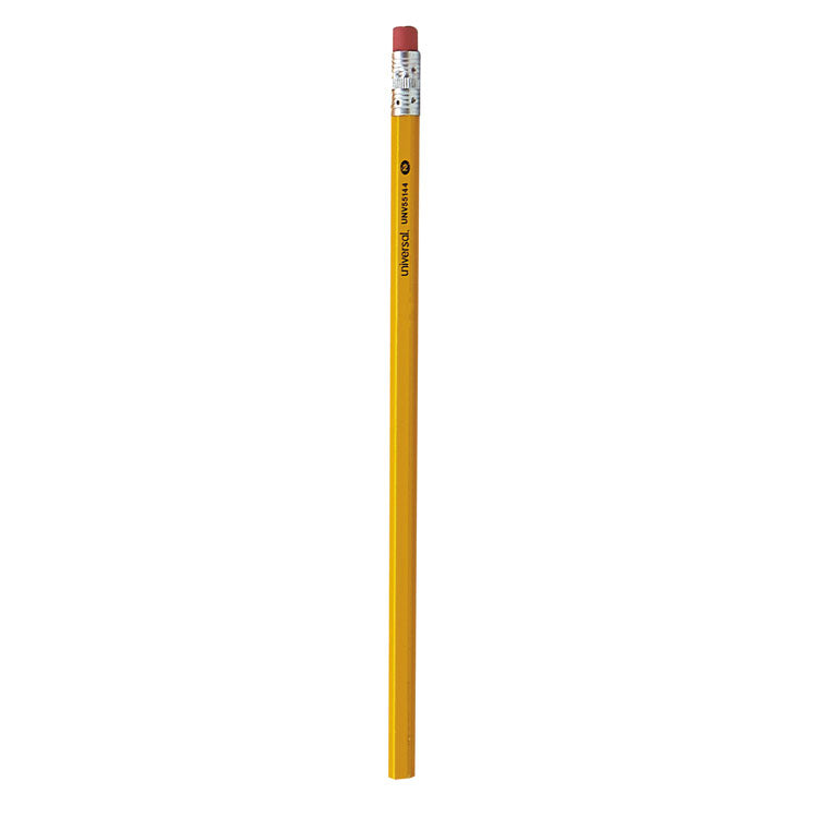 Universal - #2 Woodcase Pencil, HB (#2), Black Lead, Yellow Barrel, 144/Box