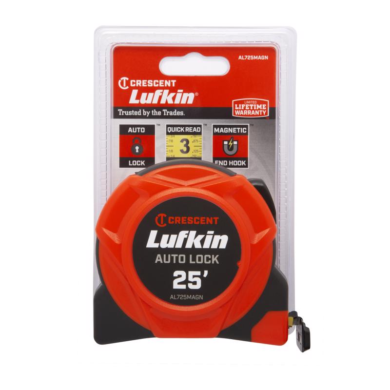 LUFKIN - Lufkin 25 ft. L X 1 in. W Hi-Viz Magnetic Tape Measure 1 pk