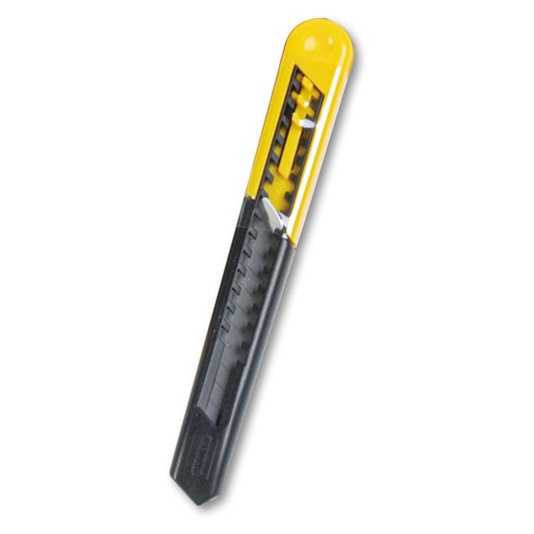 Stanley - Straight Handle Knife w/Retractable 13 Point Snap-Off Blade, 9 mm Blade, 5.13" Plastic Handle, Yellow/Gray