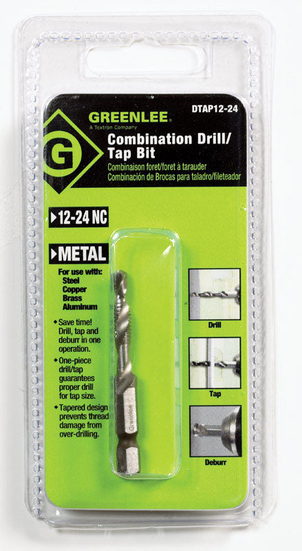 GREENLEE - GREENLEE High Speed Steel Drill and Tap Bit 12-24 1 pc