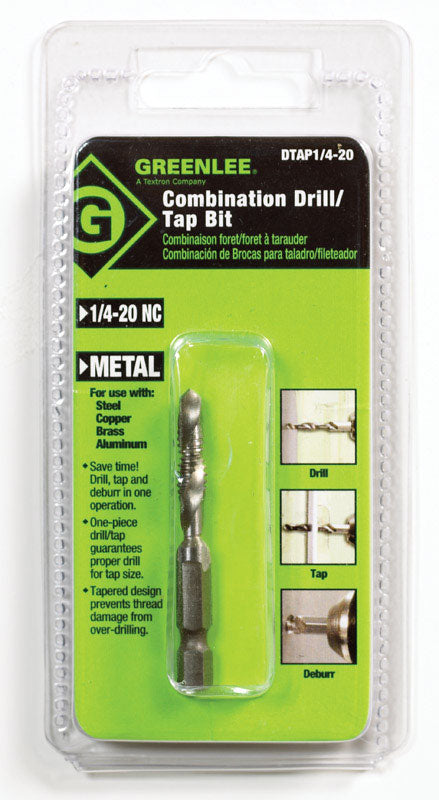 GREENLEE - GREENLEE High Speed Steel Drill and Tap Bit 1/4-20 1 pc