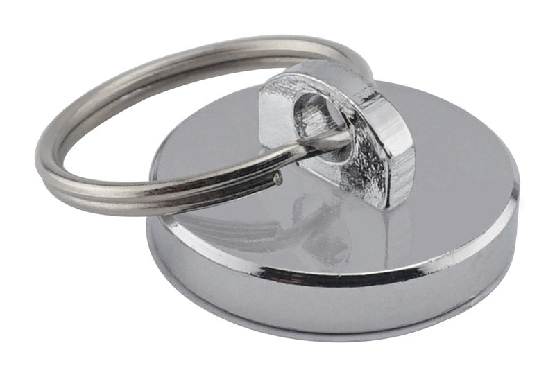 MAGNET SOURCE - Magnet Source 1-1/8 in. L X 0.25 in. W Silver Round Magnet with Ring 35 lb. pull 1 pc