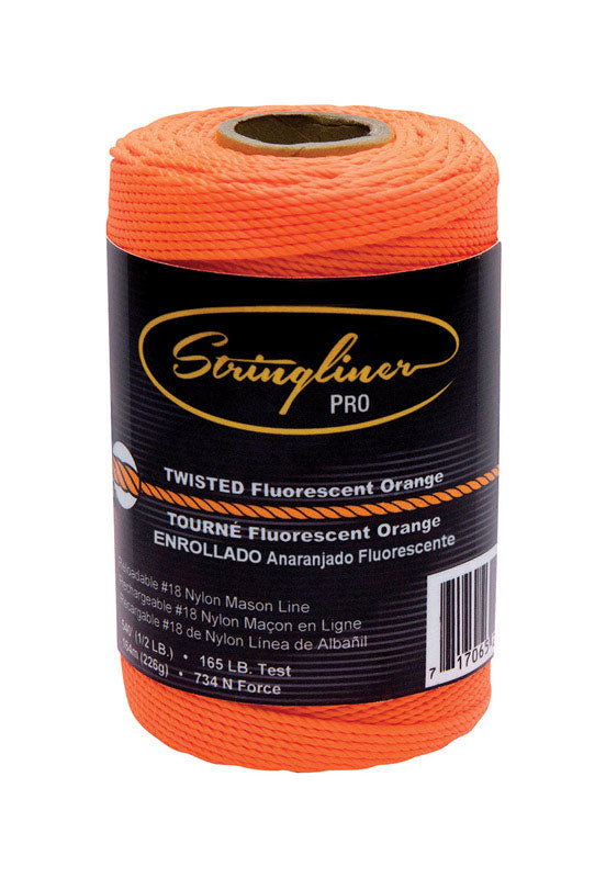 STRINGLINER - Stringliner 1/2 oz Orange Twisted Mason's Line 540 ft. Fluorescent Orange
